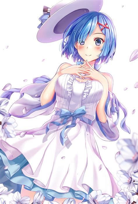 640x960 Resolution Woman With Blue Hair Animated Character Anime Anime Girls Rezero Kara