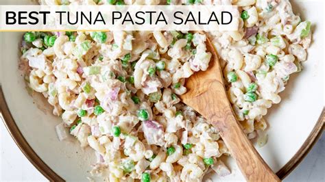 Packed with protein from the tuna and loads of fresh veggies. BEST TUNA PASTA SALAD RECIPE | cold + healthy - Healthy Treats