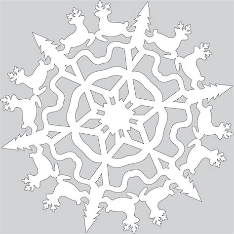 ♥ large paper snowflake templates with snow fleurs and 7 sided base in 3 sizes included. How to Make Paper Snowflake with Christmas Reindeers ...