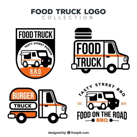 First of all, i don't have a lot of budget and i don't mind it being simple. Pack elegante de logos modernos de food truck | Vector Gratis