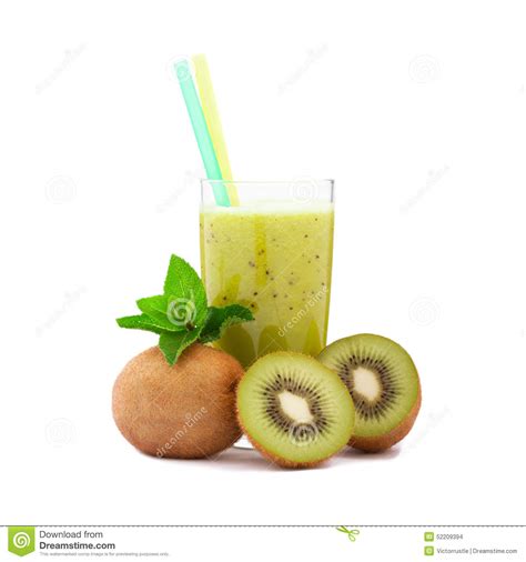Tropical Fruit Kiwi Glass Juice Isolated Stock Photo Image Of