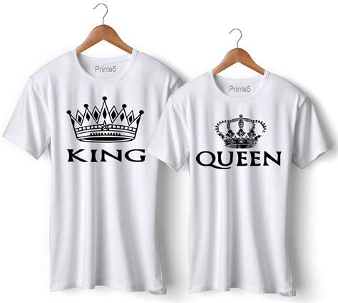 King Queen Printed Couple T Shirt