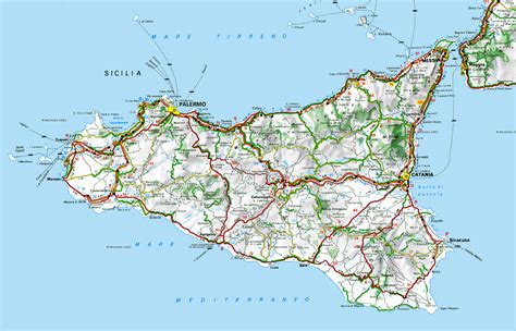 Sicily Road Map Sicily Italy Mappery Sicily Pinterest Sicily