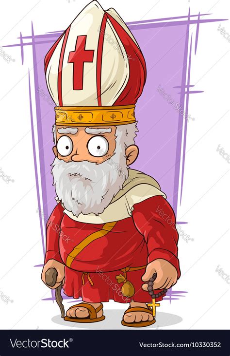 Cartoon Old Catholic Priest Royalty Free Vector Image
