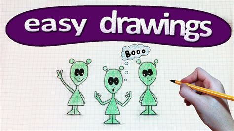 Easy Drawings 245 How To Draw A Cartoon Alien Ufo