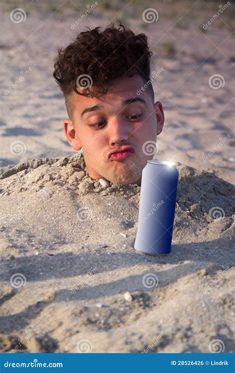 Man Buried In The Sand Stock Photo Image Of Person Cool 28526426