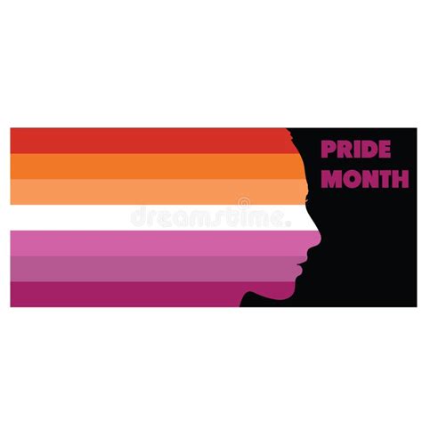 Lgbt Lesbian Pride Rainbow Flag And Woman Face Silhouette Freedom And Love Concept Pride