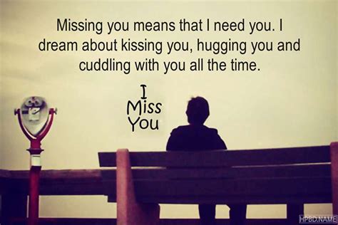 Romantic I Miss You Cards For Her Kiss You Hug You I Miss You Card