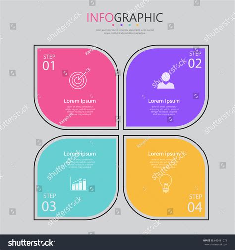 Infographic Presentation Templatebusiness Concept 4 Steps Stock Vector