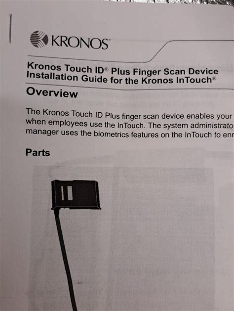 Kronos Touch Id Plus Option For H3 Touch Finger Scan Pn 8609042 001