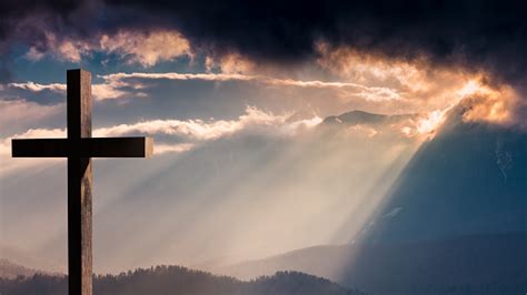 Found a neat wallpaper (cross post from /r/debian). Jesus Christ Wooden Cross On A Dramatic Colorful Sunset ...