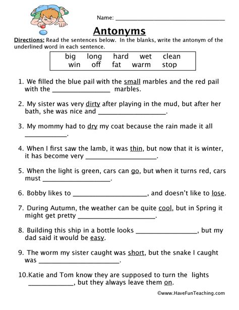 Synonyms And Antonyms Worksheet Worksheets 99worksheets