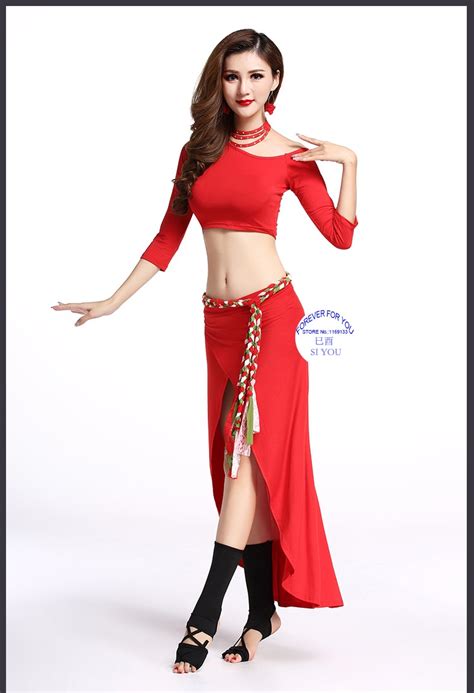 siyou woman dance costume for bellydance dress dancewear red d707 in belly dancing from novelty