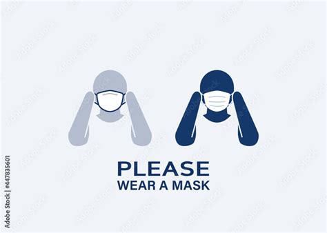 Vecteur Stock Wear A Face Mask Masks Required For Entry Sign Please