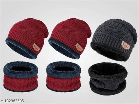 Intimate 3 Pairs Mens And Womens Snow Proofinside Fur Warm Woolen Cap