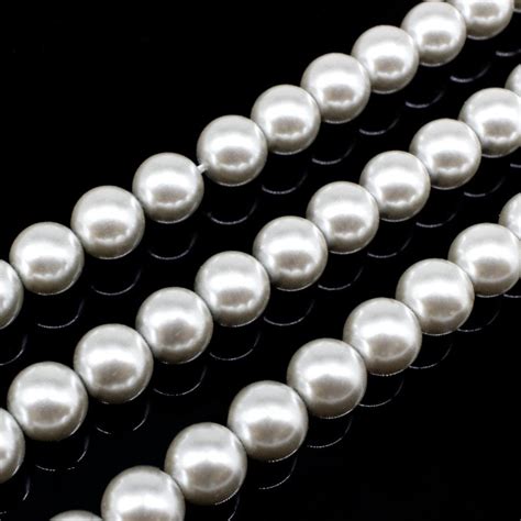 Glass Pearl Round Beads 8mm Pearl Craft Hobby Jewellery Supplies