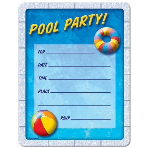 Pool Birthday Party Invitations Free Printable Free