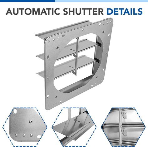 Ipower 12 Inch Square Aluminum Automatic Gravity Shutter Louver Vent