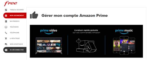 Free lance l option Amazon Prime Prime Vidéo music etc dans son