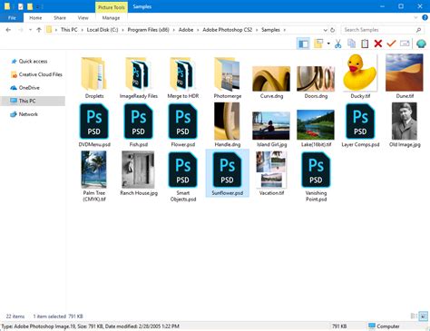 Миниатюры Psd файлов в Windows 10