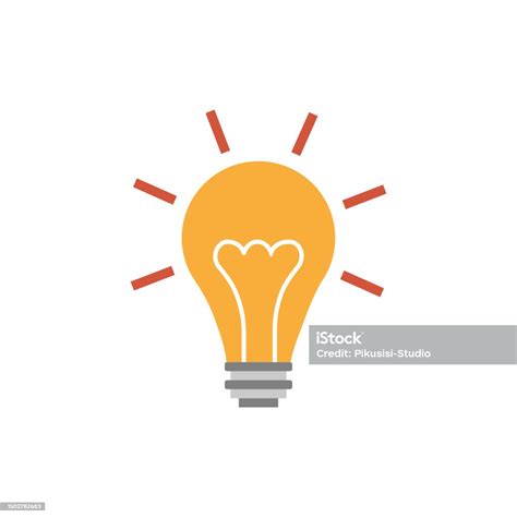 Ikon Bola Lampu Energi Kreativitas Ideal Dan Simbol Berpikir Ilustrasi