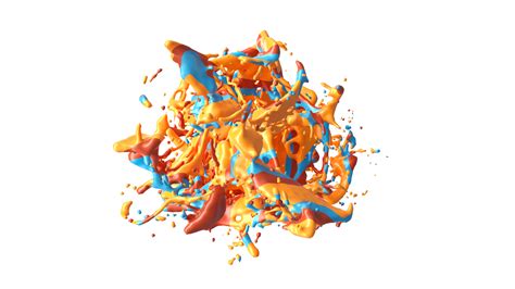 Colorful Liquid Splash With Droplets3d Illustration Design 13079281 Png