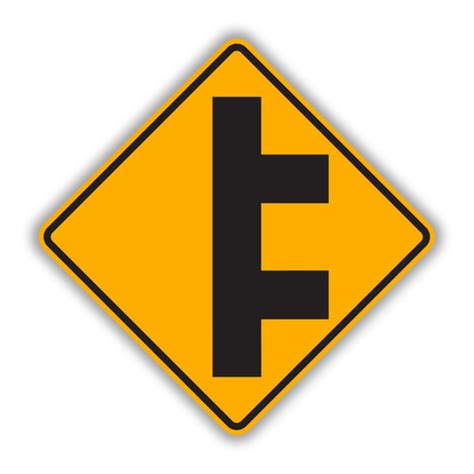 W2 7r Right Offset Side Roads Symbol Sign Intersection Warning