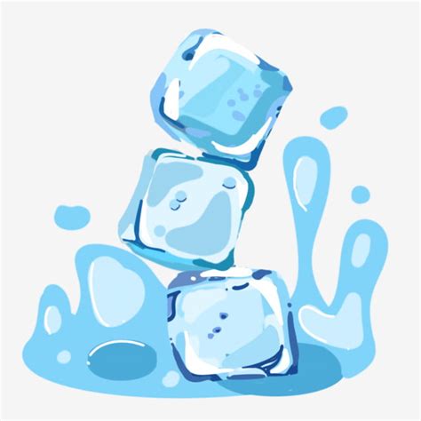 blue ice cube illustration falling   water blue ice cubes cartoon illustration ice
