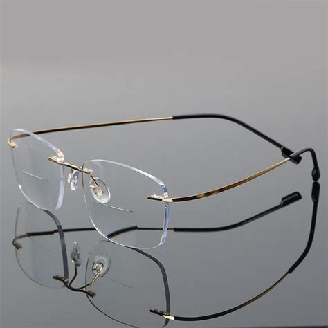 Mens Vintage Rimless Bifocal Reading Glasses Lightweight Readers Flexible Retro Ebay Rimless