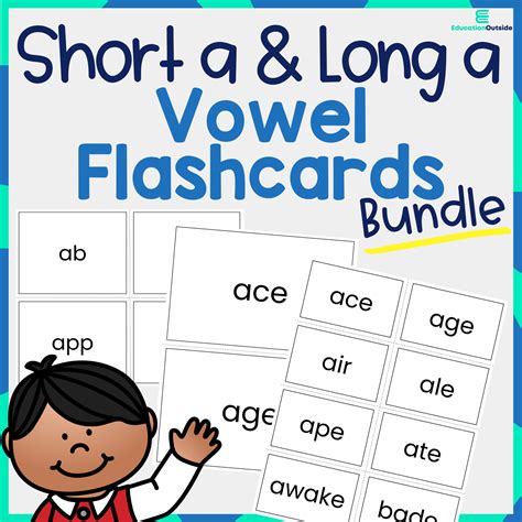 Short A And Long A Vowel Flashcard Packet 3 Sizes Included