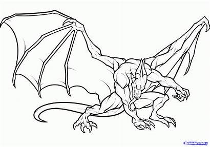 Dragon Cool Drawings Draw Drawing Step Dragons
