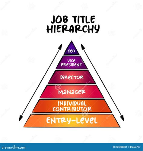 Job Title Hierarchy With Major Tiers Pyramid Concept For Presentations And Reports Stock