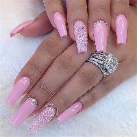 Baby Pink Glitter French Tips