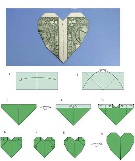 Money Origami Heart Easy Money Origami Easy Dollar Bill Origami