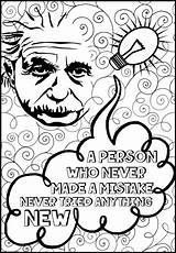 Coloring Quotes Einstein Albert Pages Based sketch template
