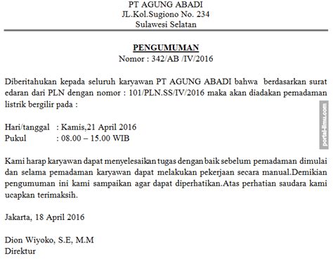 Contoh surat pemberitahuan penutupan syarikat. Contoh Surat Pengumuman : Pengumuman Penutupan Sementara ...