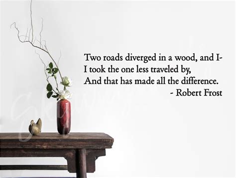 The Road Not Taken By Robert Frost Vinyl Wall Decal Home Etsy