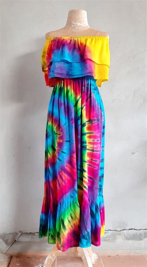 Colorful Maxi Dress Tie Dye Dress Summer Dress Boho Hippie Festival