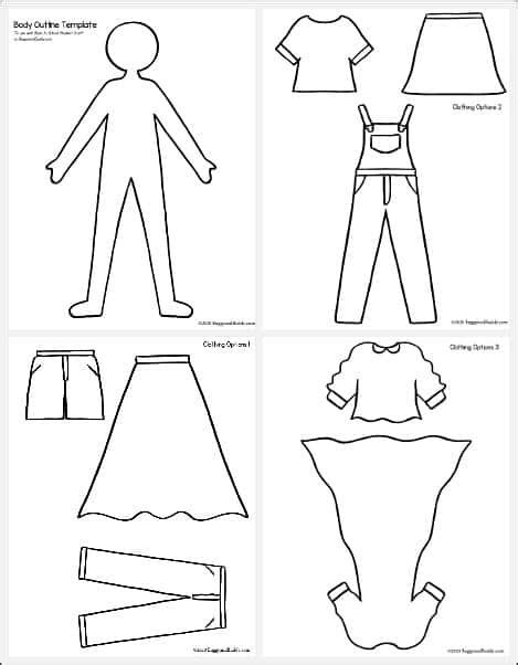 Self Portrait Paper Doll Craft With Printable Templates Paper Doll