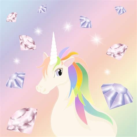 Premium Vector Unicorn With Diamond