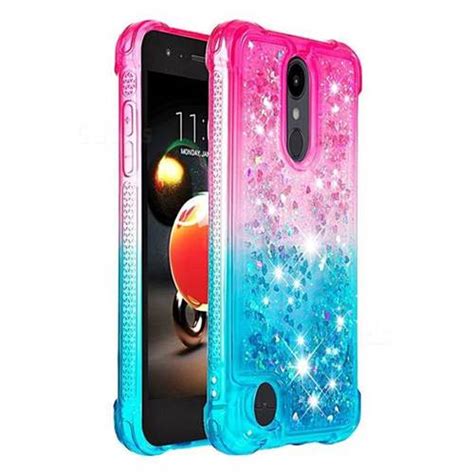 Rainbow Gradient Liquid Glitter Quicksand Sequins Phone Case For Lg