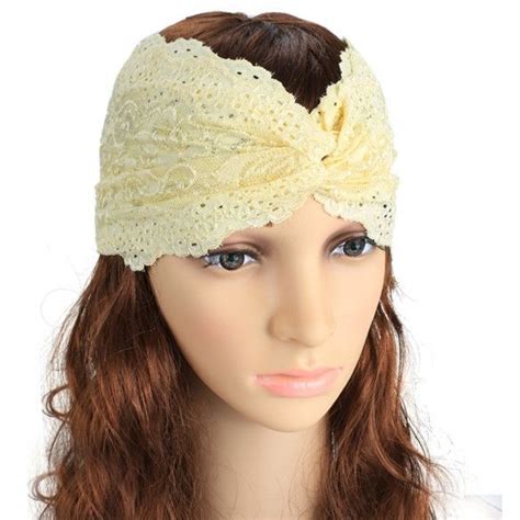 Women Fashion Lace Elastic Twisted Wide Hair Bands Headbands Hair