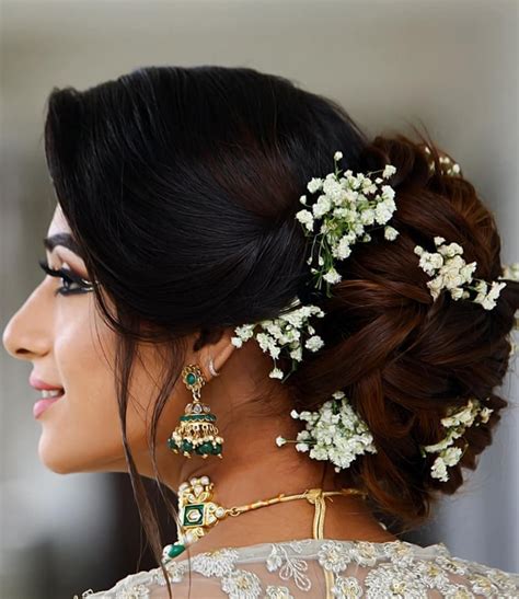 ️indian Bridal Bun Hairstyles With Flowers Free Download