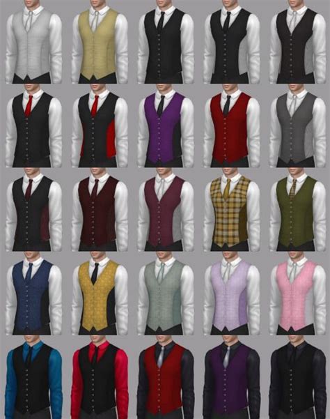The Mens Vests Are All Different Colors