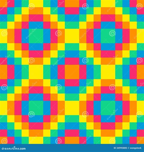 8 Bit Seamless Rainbow Diamond Pattern Background Tile Stock Vector