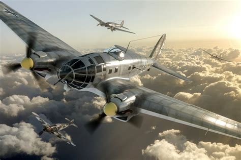 Arado ar 234 blitz bomber. art sky clouds heinkel he 111 german bombers messerschmitt ...