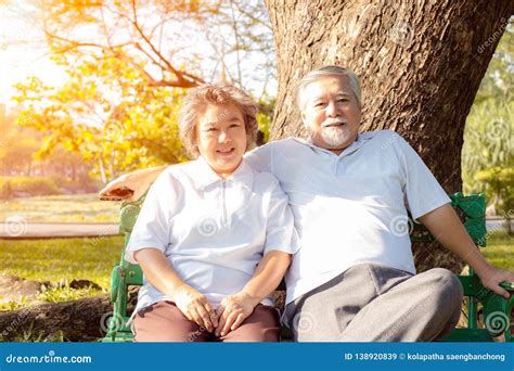 Portrait Older Couple Attractive Grandma And Grandpa Look Strong And Good Health Stock Image