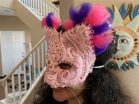 Cheshire Cat Pink Cat Mask Alice And Wonderland Etsy