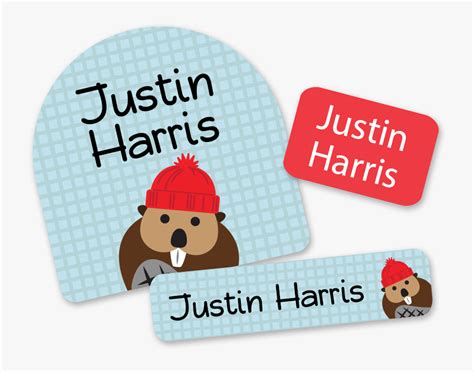 Day Camp Labels With Beaver And Toque Cartoon Hd Png Download Kindpng