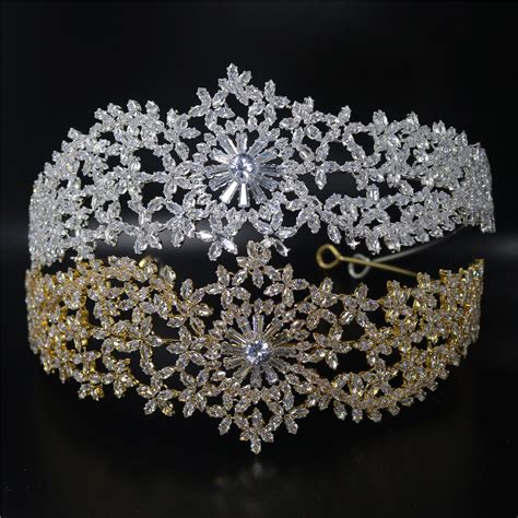 Handmade Luxury Sparkling Zircon Brides Tiaras Crown Crystal Bridal